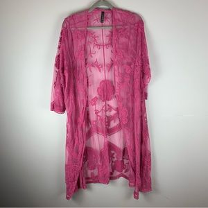 Lane Bryant Magenta Lace Kimono Duster Size 18/20